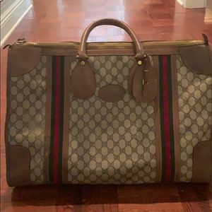 Vintage Gucci double g red green stripe carryon